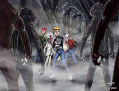 Jonny Quest vs. the Cave Monsters closeup