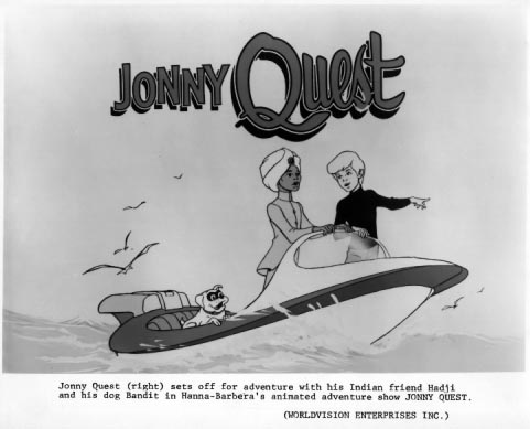 Jonny Quest right sets of for adventure with his Indian friend Hadji and